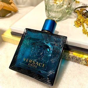 Empty Versace cologne bottle